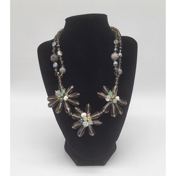 Nakamol Jewelry - VTG Nakamol Thailand Handmade Floral Necklace Wire Wrapped Beaded Statement